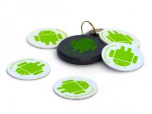 Android-branded NFC tags and key fob